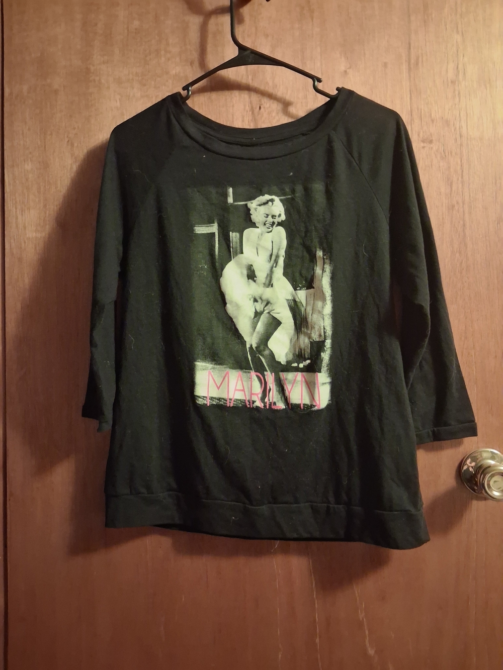 Marilyn Monroe Black Long-Sleeve Graphic Tee
